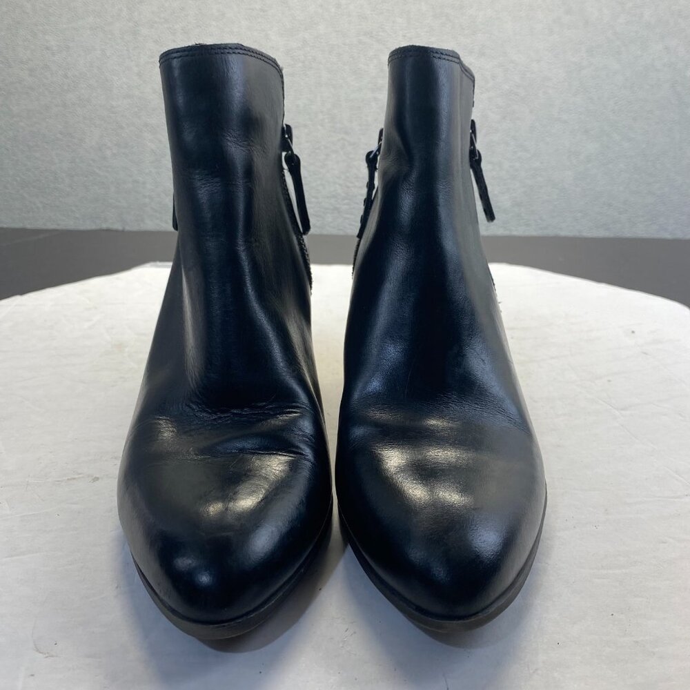 Frye Judith Double Zip Ankle Boots Size 8 M Black Leather Heeled Booties FR40838 - Picture 3 of 12
